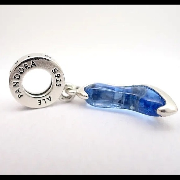 NWOT Pandora x Disney Cinderella's Glass Slipper Charm Blue Crystal - 793071C - Picture 3 of 16